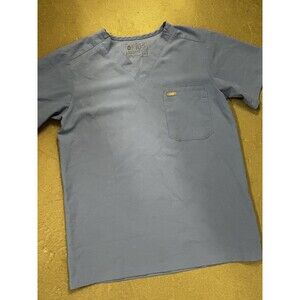 FIGS Women's Scrub Top Blue Technical‎ Collection One Pocket  Size XS